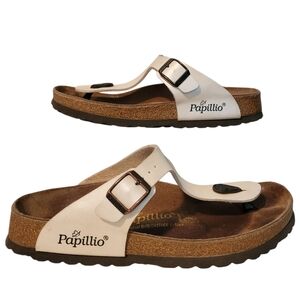 Papillio By Birkenstock Gizeh White Birko Flor Thong Sandals W6 M4 Boho Comfy
